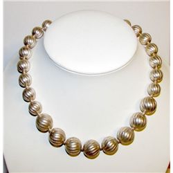 Vintage Italian Sterling Silver Beaded Necklace