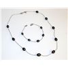Image 1 : Black Pearl 18K Gold Plated Necklace & Bracelet Set