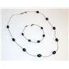 Image 1 : Black Pearl 18K Gold Plated Necklace & Bracelet Set