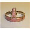 Image 1 : Old Pawn Zuni Sterling Silver Pink Agate Bracelet and Ring Set