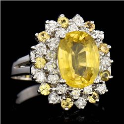 ONE CENTER OVAL CUT NATURAL YELLOW CEYLON SAPPHIRE TW: 3.19CTS