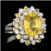 Image 1 : ONE CENTER OVAL CUT NATURAL YELLOW CEYLON SAPPHIRE TW: 3.19CTS