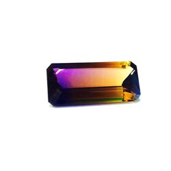 34.08 ct  & up AMETRINE RADIANT Bi Color Quartz Amethyst/Citrine