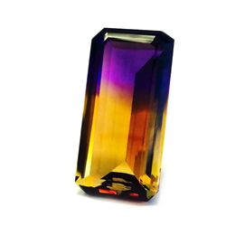 73.30 ct  & up AMETRINE RADIANT Bi Color Quartz Amethyst/Citrine