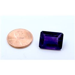 11 ct & up Amethyst Emerald Cut Loose Stone (11.18)