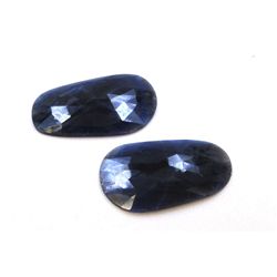 74 ct & up Natural Sapphire Slice Rose Cut Loose Stone (74.70) 2Pcs