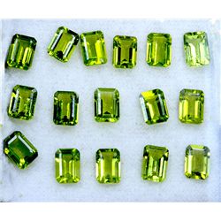 24 ct & up Peridot/Macting Emerald Cut ctw 24.16 16Pcs