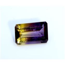 8.45 ct & up AMETRINE RADIANT Bi Color Quartz Amethyst/Citrine