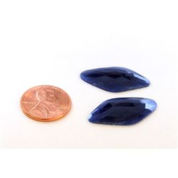 20 ct & up Natural Blue Sapphire Slice ctw 20.64 2Pcs