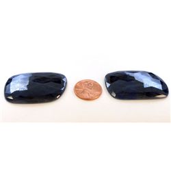 147 ct & up Natural Blue Sapphire Slice ctw 147.91 2Pcs