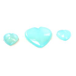 57 ct & up Chalcedony Heart Shaped ctw 57.05 3Pcs