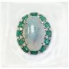 Image 1 : BRAZILIAN PARAIBA 7.18CT, 14K W/G RING 8.64GRAM / DIAMOND0.51CT / EMERALD 3.28CT