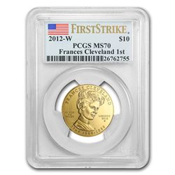 2012-W 1/2 oz Frances Cleveland - 1st Term PCGS MS-70 (FS)