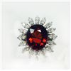 Image 1 : SPESSARTITE Garnet 6.36CT,  14K W/G RING 5.95GRAM / DIAMOND 1.00CT