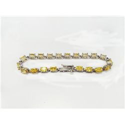 14K W/G BRACELET 8.10GRAM / YELLOW SAPPHIRE 13.04CT