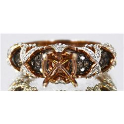 14kt Rose Gold Diamond Semi Mount