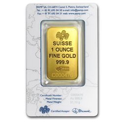 1 oz Gold Bar - Pamp Suisse (New Design, In Assay)