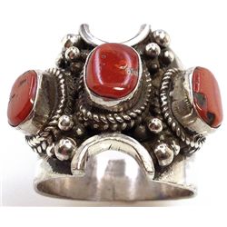 Sterling Silver .925 Red Coral Ring