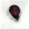 Image 1 : Garnet 21.23CT, 14K W/G RING 8.04GRAM / DIAMOND RD 1.30CT