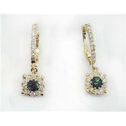 ALEXANDRITE RD 0.42CT,  14K Y/G EARRING 3.17GRAM / DIAMOND RD0.53CT