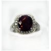 Image 1 : MALAYA Garnet 4.30CT,  14K W/G RING 4.59GRAM / DIAMOND 0.99CT /