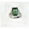 Image 1 : COPPER BEARRING PARAIBA TOURMALINE 7.00CT, 14K W/G RING 7.30GRAM / DIAMOND RD 0.15CT