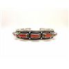Image 1 : Sterling Silver .925 Red Coral Cuff Bangle