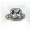 Image 1 : WHITE SAPPHIRE 3.18CT, 14K W/G RING 7.01GRAM / DIAMOND RD 1.50CT