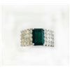 Image 1 : EMERALD E/C 1.98CT,  14K W/G RING 7.97GRAM / DIAMOND RD 1.21CT