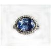 Image 1 : BLUE SAPPHIRE OVAL 4.21CT, 14K W/G RING 5.26GRAM / DIAMOND RD 0.30CT