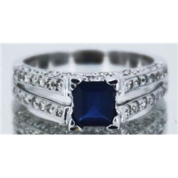 14kt Cornflower Blue Sapphire w/ Diamond Ring