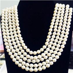 5-5 1/5  WHITE PEARL STRANDS