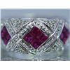 Image 1 : 14k White Gold Ruby  1.40 ctw Diamond Ring 14KW