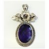 Image 1 : Sterling  Silver .925 Faceted  Amethyst Pendant 18.06g