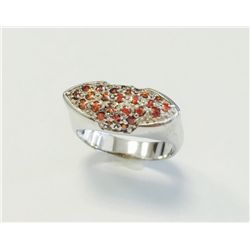 Sterling Silver .925 Orange Sapphire Ring 5.42g RS8