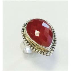 Sterling Silver .925 Carnelian Ring 9.47g RS8.75