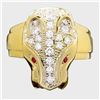 Image 1 : 18k Gold 1.01ct Diamond 0.06ct Ruby Mens Ring