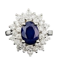 14k Gold 2.01ct Sapphire 1.46ct Diamond Ring