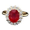 Image 1 : 14k Yellow Gold 4.01ct Ruby 0.91ct Diamond Ring