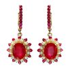 Image 1 : 14k Gold 9.41ct Ruby 0.61ct Diamond Earrings