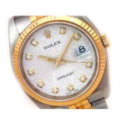 36mm Gents Rolex 18k Gold & Stainless Steel Oyster Perpetual Datejust Watch. Silver Jubilee 10R Diam