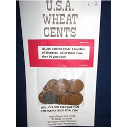 US LINCOLN "WHEAT" CENTS - ISSUED 1909 TO 1958