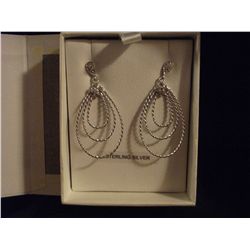 STERLING SILVER DROP EARRINGS WITH CZ