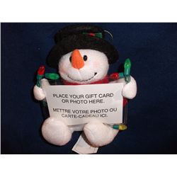 NEW LIGHTED PLUSH MUSICAL GIFT CARD HOLDER - SNOWMAN
