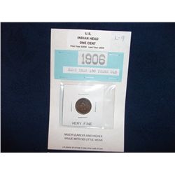 1906 US INDIAN HEAD ONE CENT