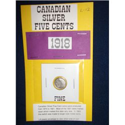 1918 CANADIAN KING GEORGE V SILVER NICKEL