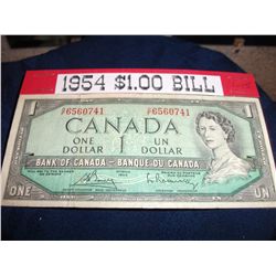 1954 CANADIAN $1.00 BANK NOTE