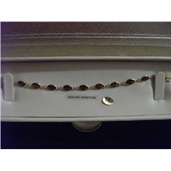 14 KT GOLD 10.64 CTS GENUINE GARNET BRACELET