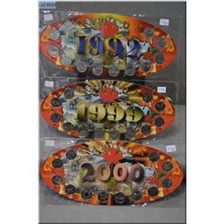 Three Complete quarter coin sets 1992,1999 & 2000