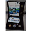 Image 2 : Vacouver 2010 Gold Collector's Set featuring nickel ,fifty cent coin, loonie and dollar coin,  two g